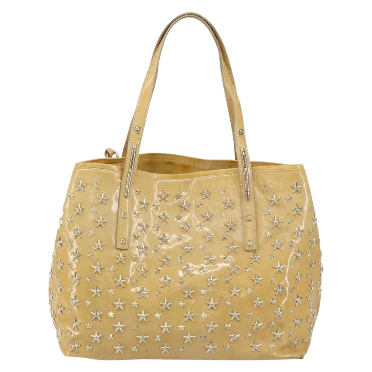 Jimmy Choo Jimmy Choo Studs Tote Bag Enamel Yellow Gold Authentic bs31691