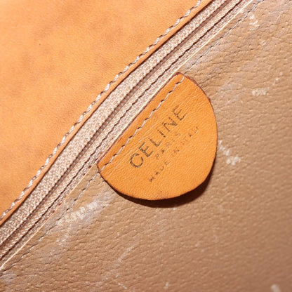 Celine CELINE Macadam Canvas Hand Bag PVC Leather Brown Gold Authentic YKZ1290