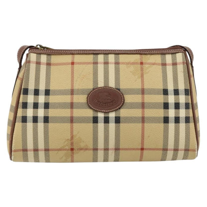 Burberrys Burberrys Nova Check Shoulder Bag PVC Beige Gold Authentic ka004
