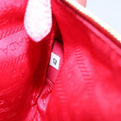 Prada PRADA Shoulder Bag Nylon Leather Pink Gold Authentic 155082