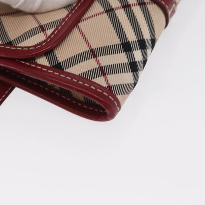 Burberry BURBERRY Nova Check Blue Label Waist Bag Canvas 2way Beige Silver Authentic 169117