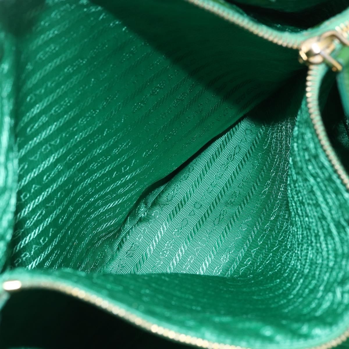 Prada PRADA Tote Bag Nylon Green Gold Authentic 155942