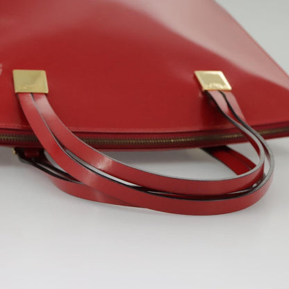 Celine CELINE Hand Bag Patent leather Red Gold Authentic 96786