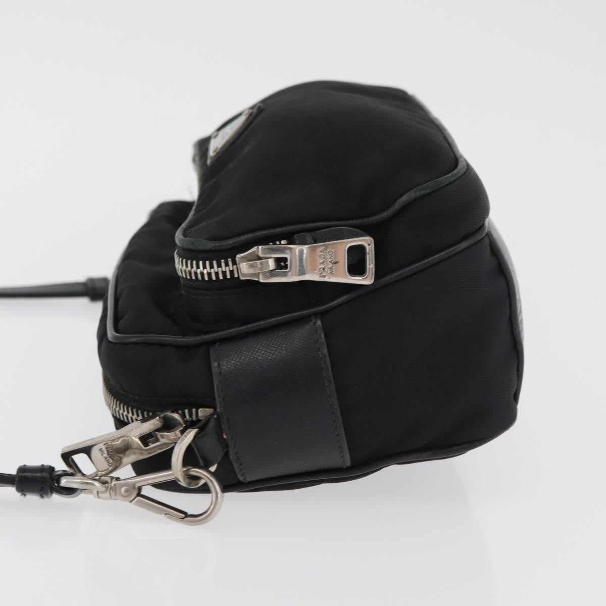 Prada PRADA Shoulder Bag Nylon Black Silver Authentic 175723