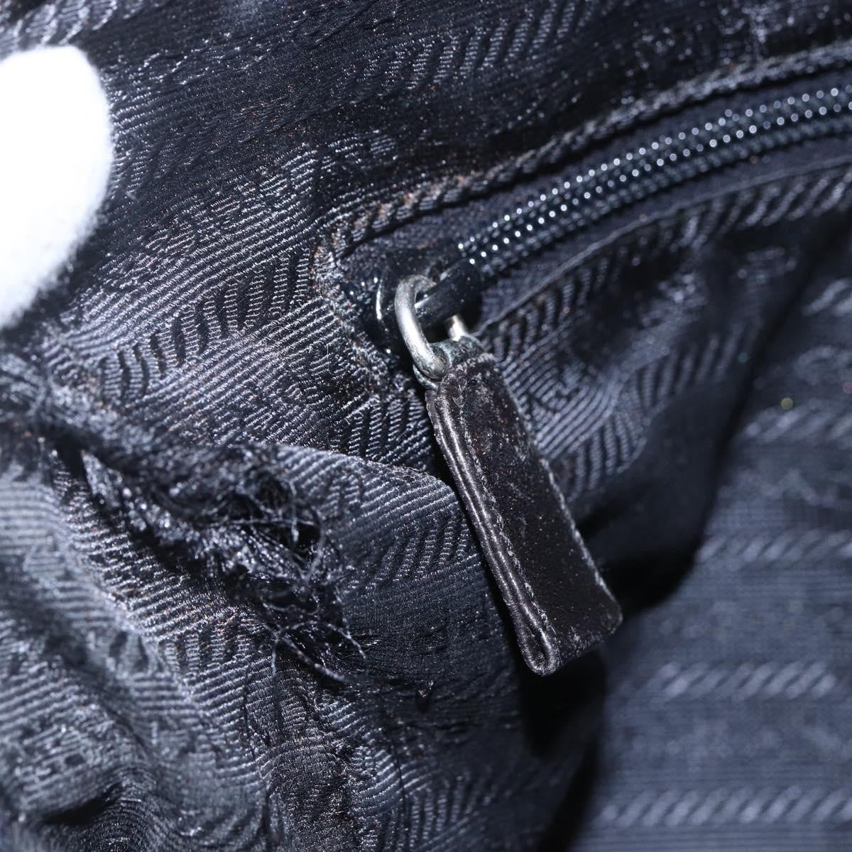 Prada PRADA Hand Bag Nylon Black Silver Authentic 154514