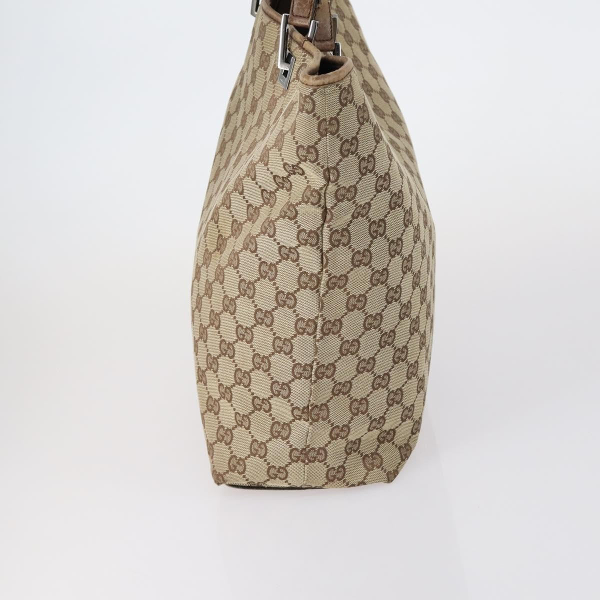 Gucci GUCCI GG Canvas Shoulder Bag Leather 3 Set Beige Black Authentic 150481