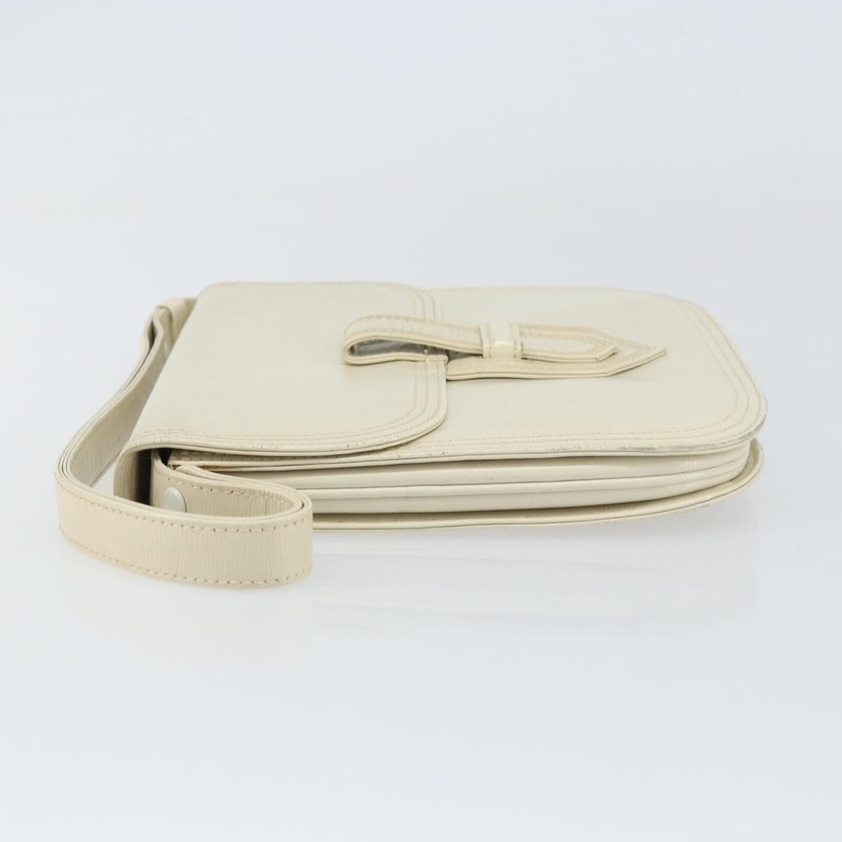 Saint Laurent SAINT LAURENT Shoulder Bag Leather White Authentic ka743