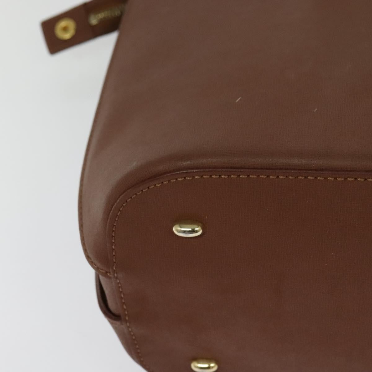 Celine CELINE Hand Bag Leather Brown Gold Authentic bs25822
