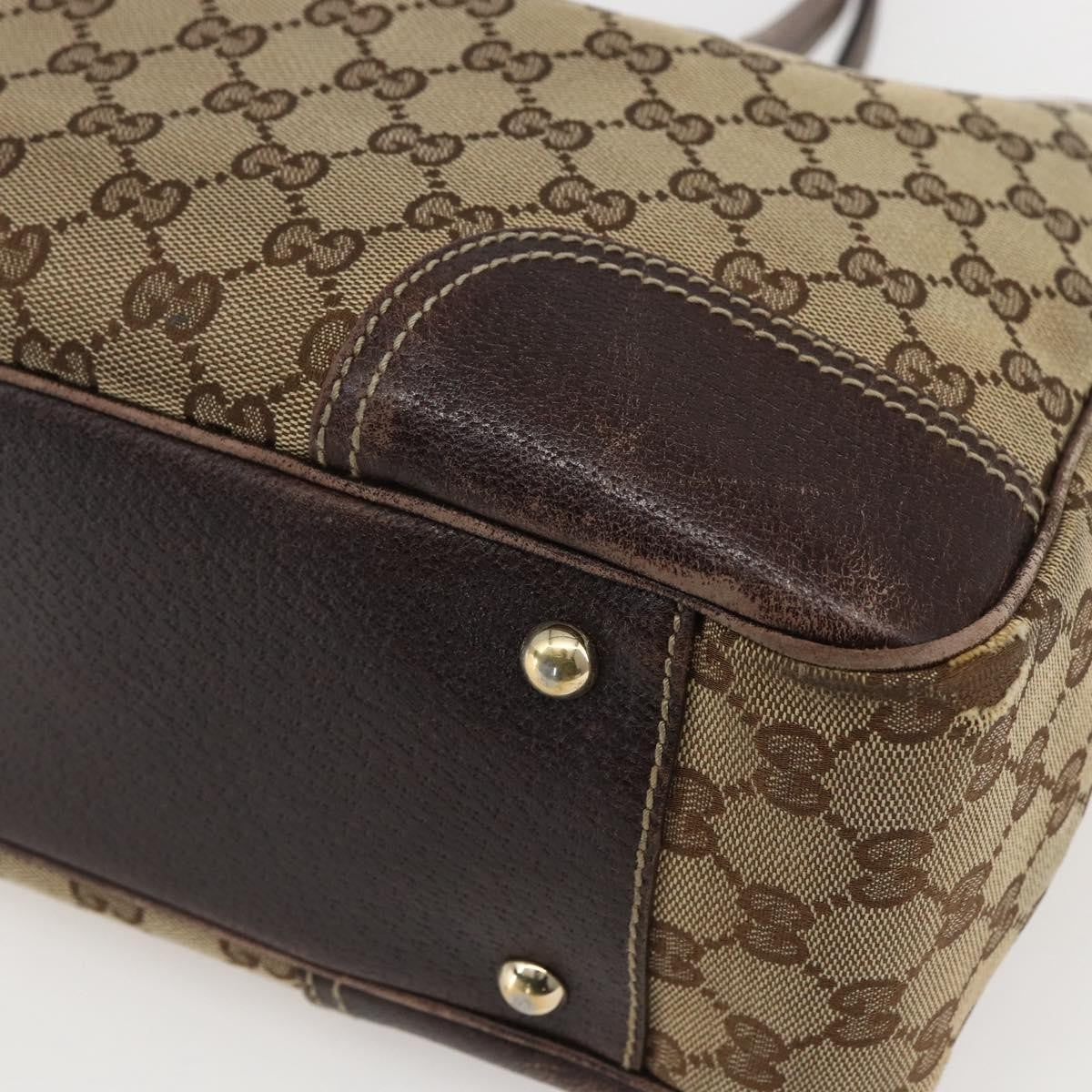 Gucci GUCCI GG Canvas Web Sherry Line Tote Bag Beige Red 163805 Authentic 160574