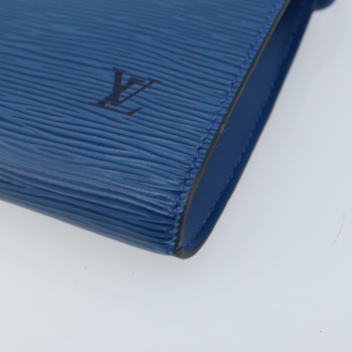 Louis Vuitton LOUIS VUITTON Epi Pochette Accessoires Pouch Blue M52985 LV Authentic BA11656 Bag