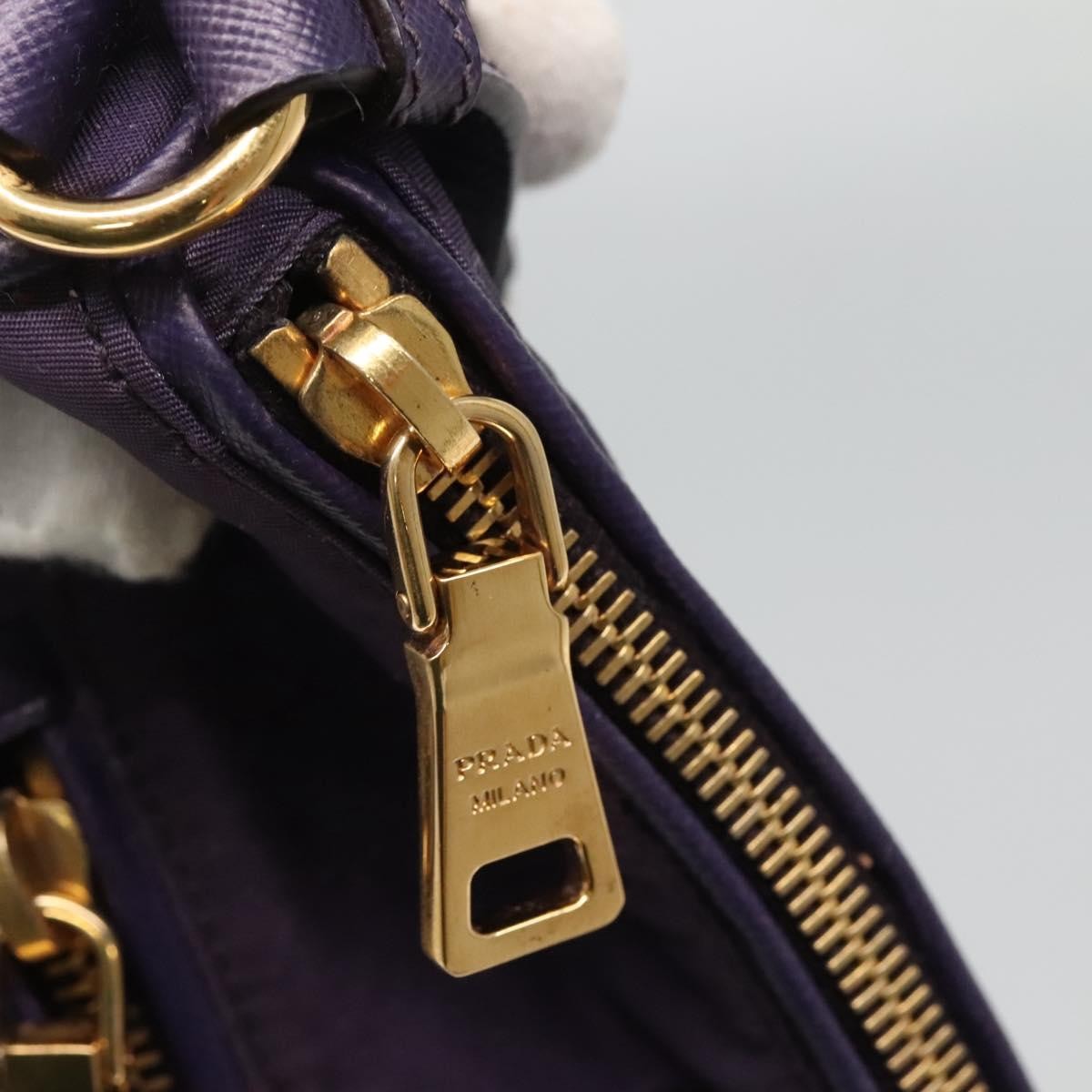 Prada PRADA Shoulder Bag Nylon Purple Gold Authentic 130933