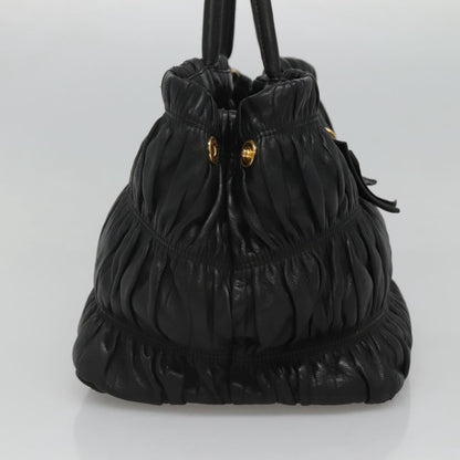 Prada PRADA Hand Bag Leather 2way Black Authentic hk2413