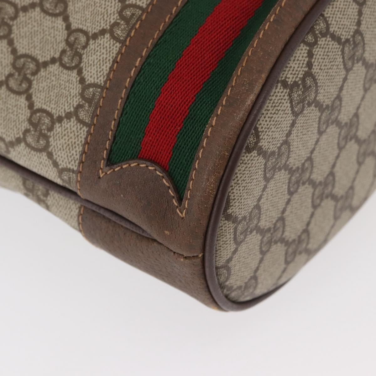 Gucci GUCCI GG Supreme Web Sherry Line Bag PVC Beige Gold 41 02 085 Authentic BA12841