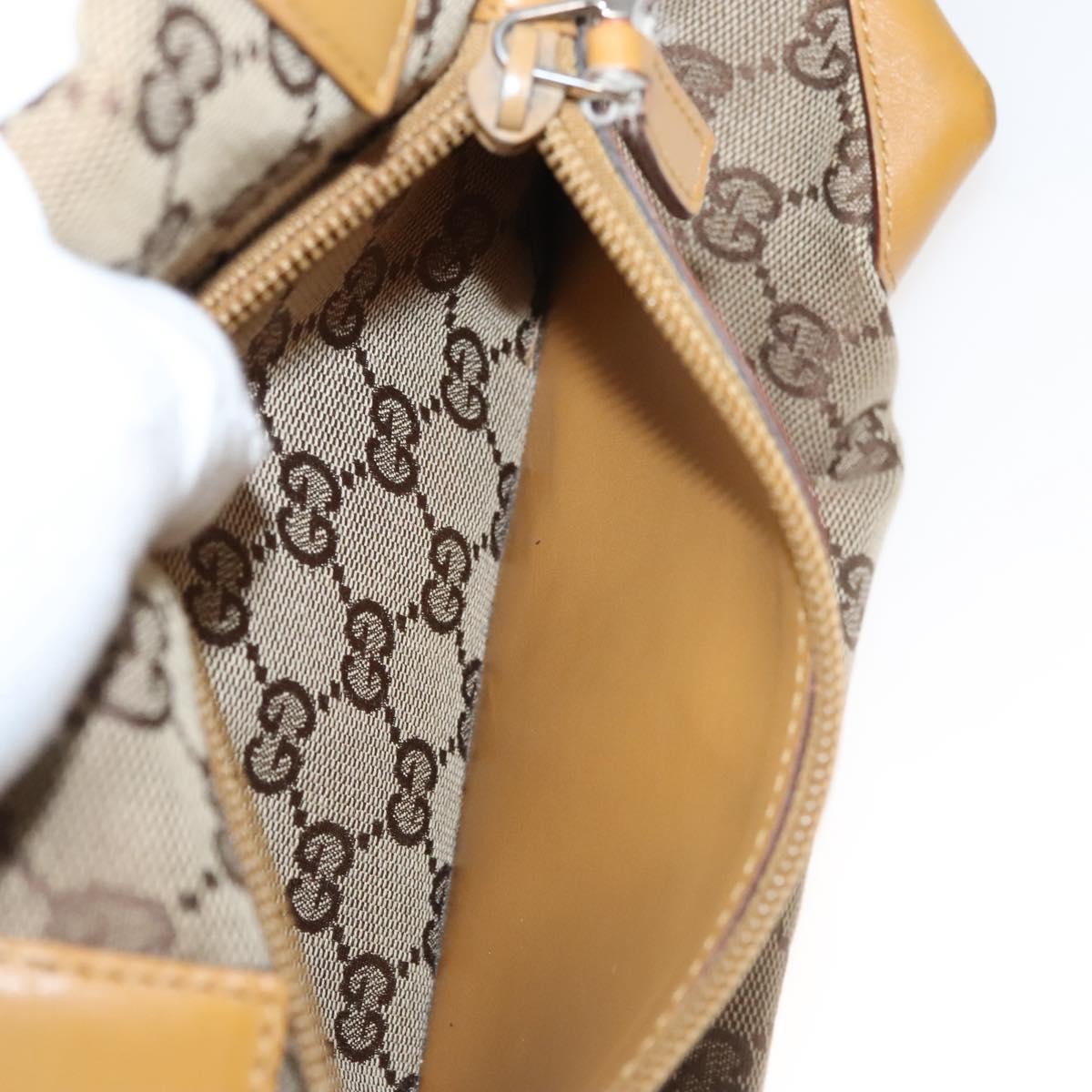 Gucci GUCCI GG Canvas Tote Bag Beige Silver 019 0402 Authentic th5862