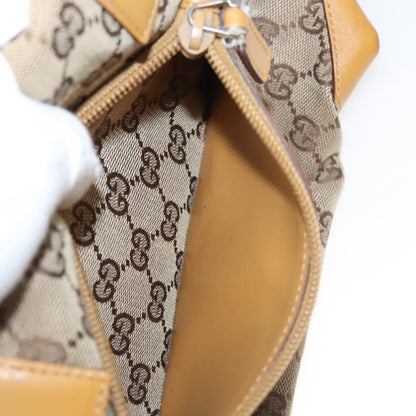 Gucci GUCCI GG Canvas Tote Bag Beige Silver 019 0402 Authentic th5862