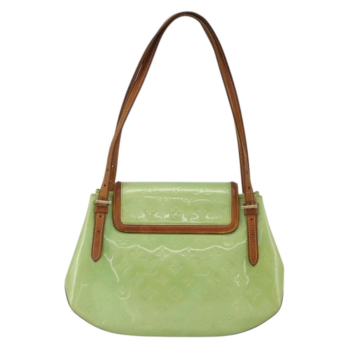 Louis Vuitton LOUIS VUITTON Vernis Biscayne Bay GM Shoulder Bag Peppermint M91285 Authentic LNZ031