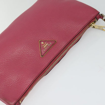 Prada PRADA Shoulder Bag Leather Pink Gold Authentic BD1620