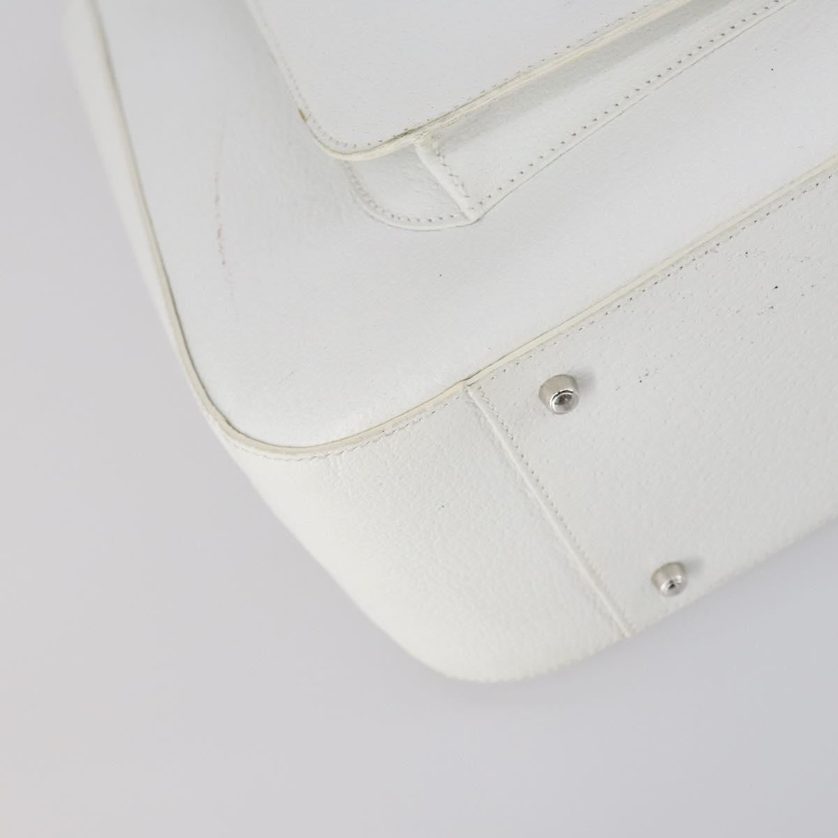 Gucci GUCCI Hand Bag Leather 2way White Silver 000 2058 0307 5 Authentic ep11566