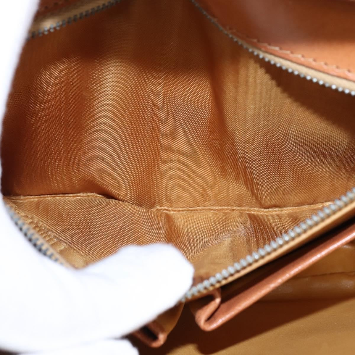 Celine CELINE Macadam Canvas Shoulder Bag PVC Leather Brown Gold Authentic 128916