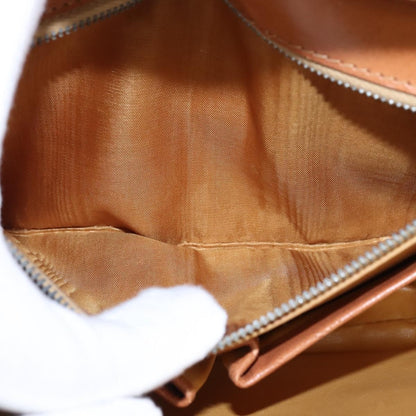Celine CELINE Macadam Canvas Shoulder Bag PVC Leather Brown Gold Authentic 128916