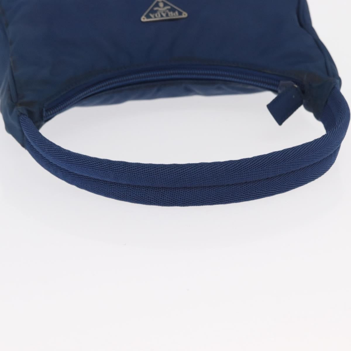 Prada PRADA Hand Bag Nylon Blue Silver Authentic 161409