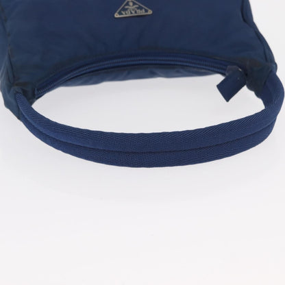 Prada PRADA Hand Bag Nylon Blue Silver Authentic 161409