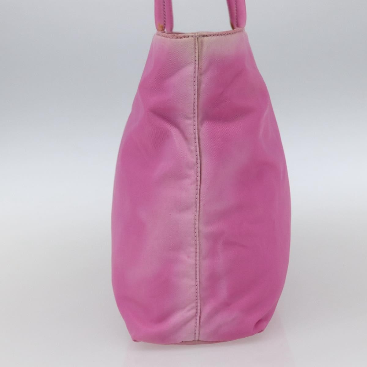 Prada PRADA Tote Bag Nylon Pink Silver Authentic 164823
