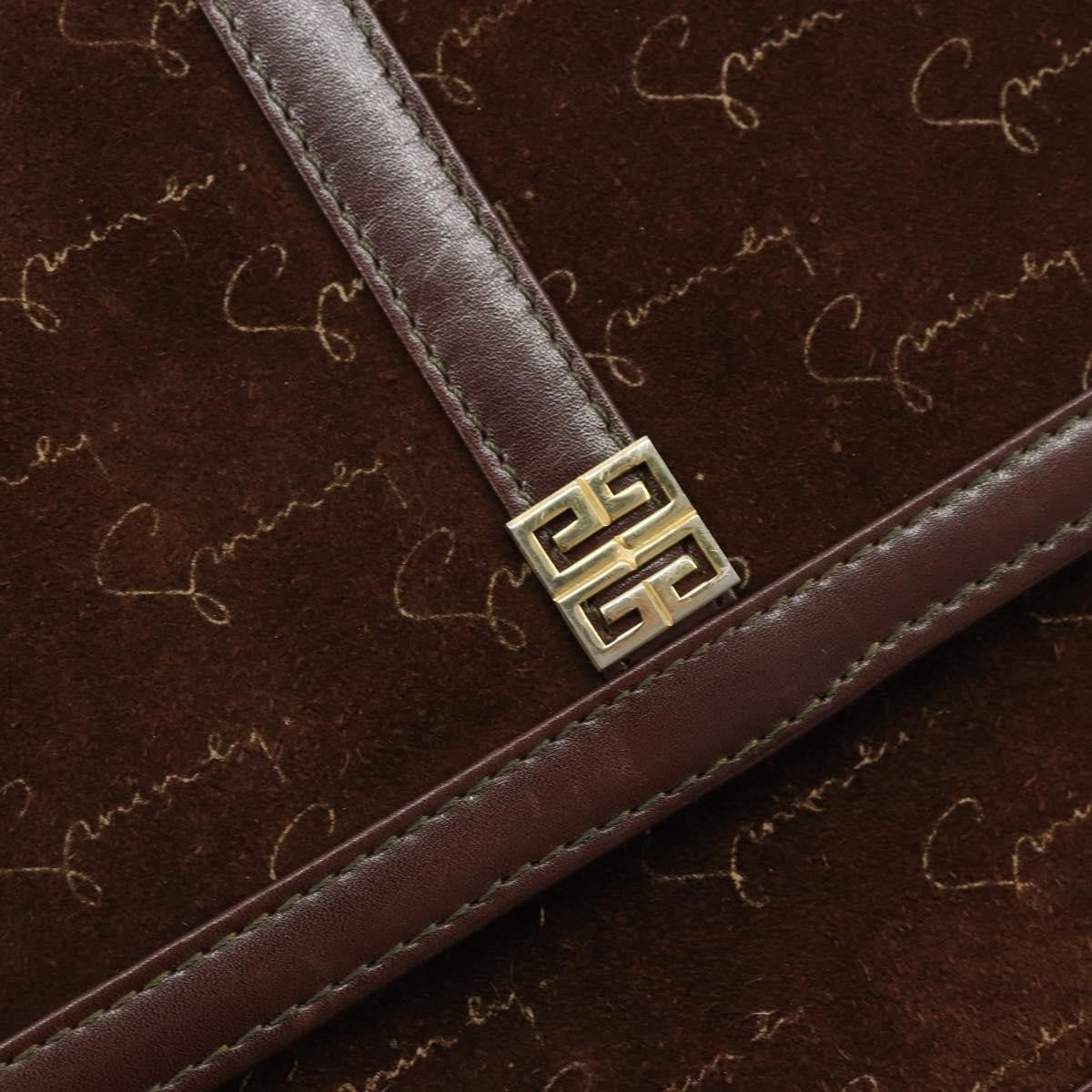 Givenchy GIVENCHY Shoulder Bag Suede Brown Gold Authentic bs35122