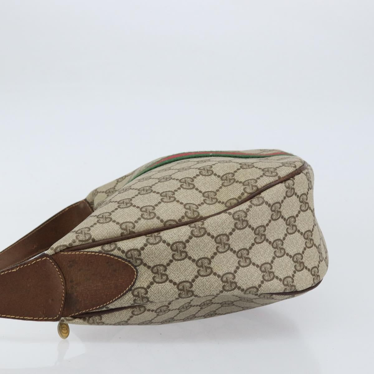 Gucci GUCCI GG Supreme Web Sherry Line Shoulder Bag PVC Beige 001 3840 5 Authentic 156832