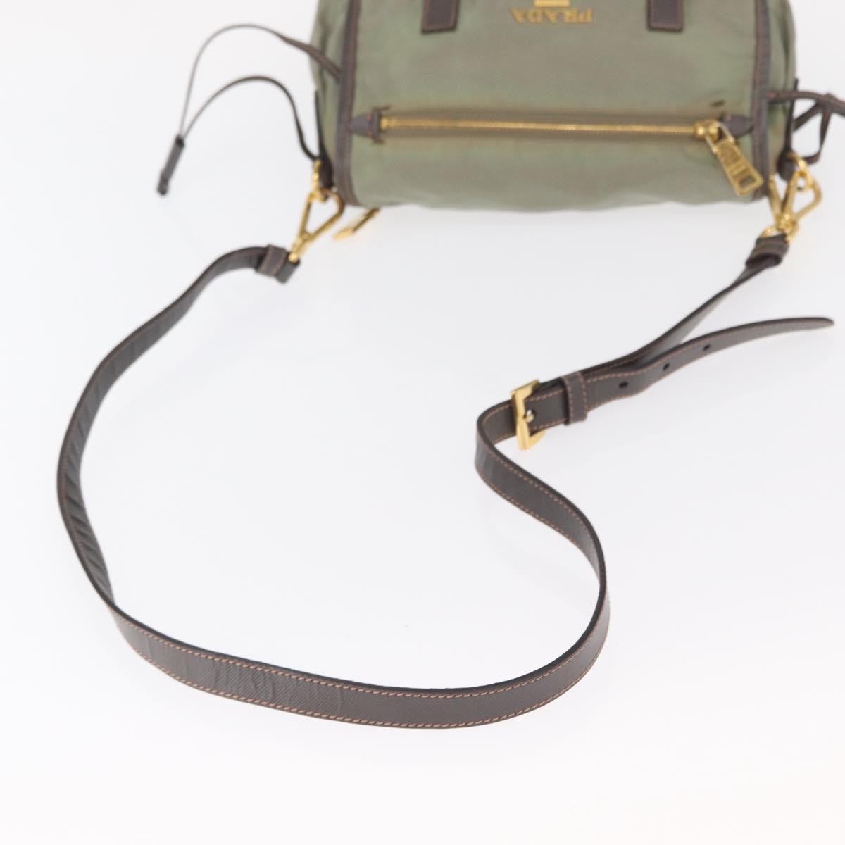 Prada PRADA Shoulder Bag Nylon Green Gold Authentic 155214