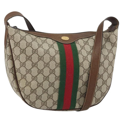 Gucci GUCCI GG Supreme Web Sherry Line Shoulder Bag PVC Beige 001 3840 5 Authentic 156832