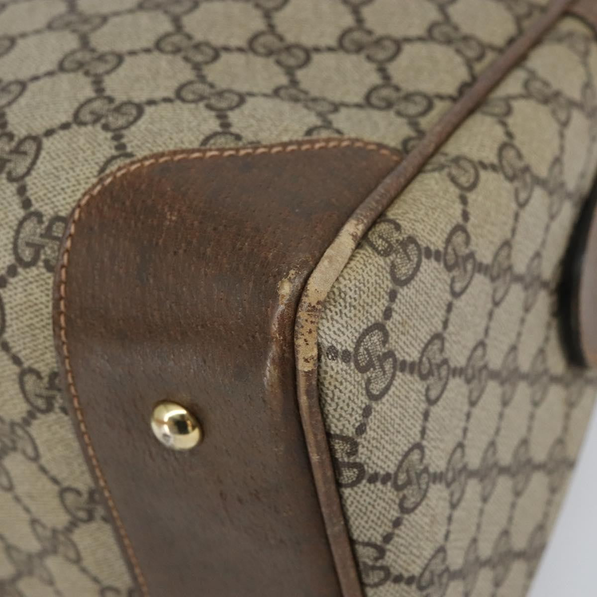 Gucci GUCCI GG Supreme Boston Bag PVC Beige Gold Authentic 156838