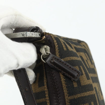 Fendi FENDI Zucca Canvas Hand Pouch Black Brown Authentic 168880 Bag