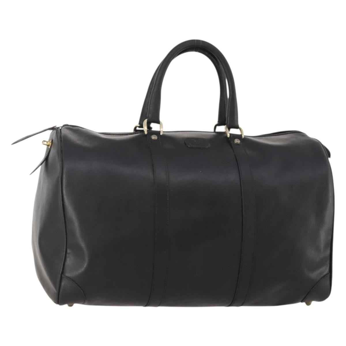 Valentino VALENTINO Boston Bag Leather Black Gold Authentic bs35030A