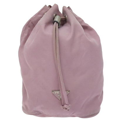 Prada PRADA Pouch Nylon Pink Silver Authentic 129576 Bag