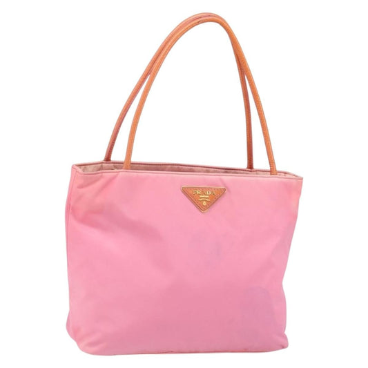 Prada PRADA Tote Bag Nylon Pink Gold Authentic 161648