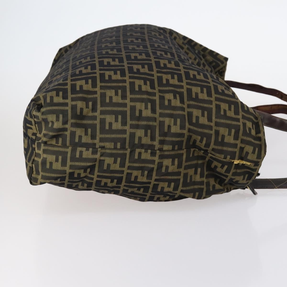 Fendi FENDI Zucca Canvas Zucchino Canvas Hand Bag Enamel 2 Set Black Brown Authentic hk3167