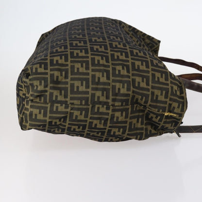 Fendi FENDI Zucca Canvas Zucchino Canvas Hand Bag Enamel 2 Set Black Brown Authentic hk3167