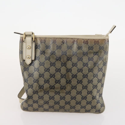 Gucci GUCCI GG Supreme GG Crystal GG Canvas Bag PVC 4 Set Navy Beige Authentic YKZ424