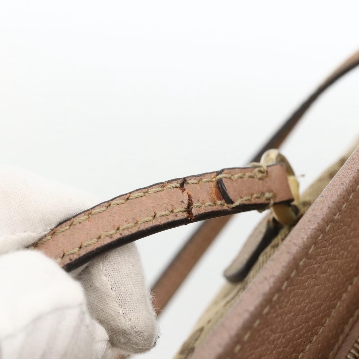 Gucci GUCCI GG Canvas Brie Tote Bag Beige Gold 323671 Authentic BA11225