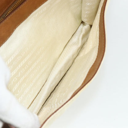 Prada PRADA Shoulder Bag Nylon Ivory Gold Authentic BA12301
