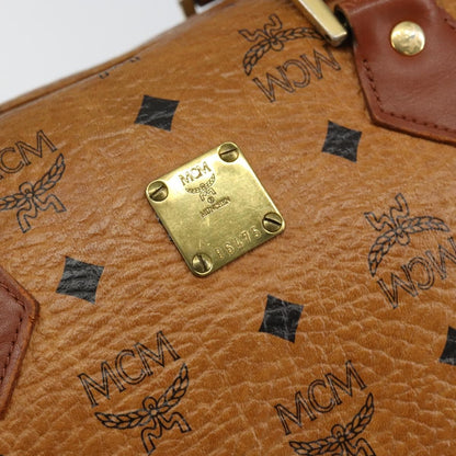 MCM MCM Logogram Vicetos Boston Bag PVC Leather Brown Gold Authentic gh904