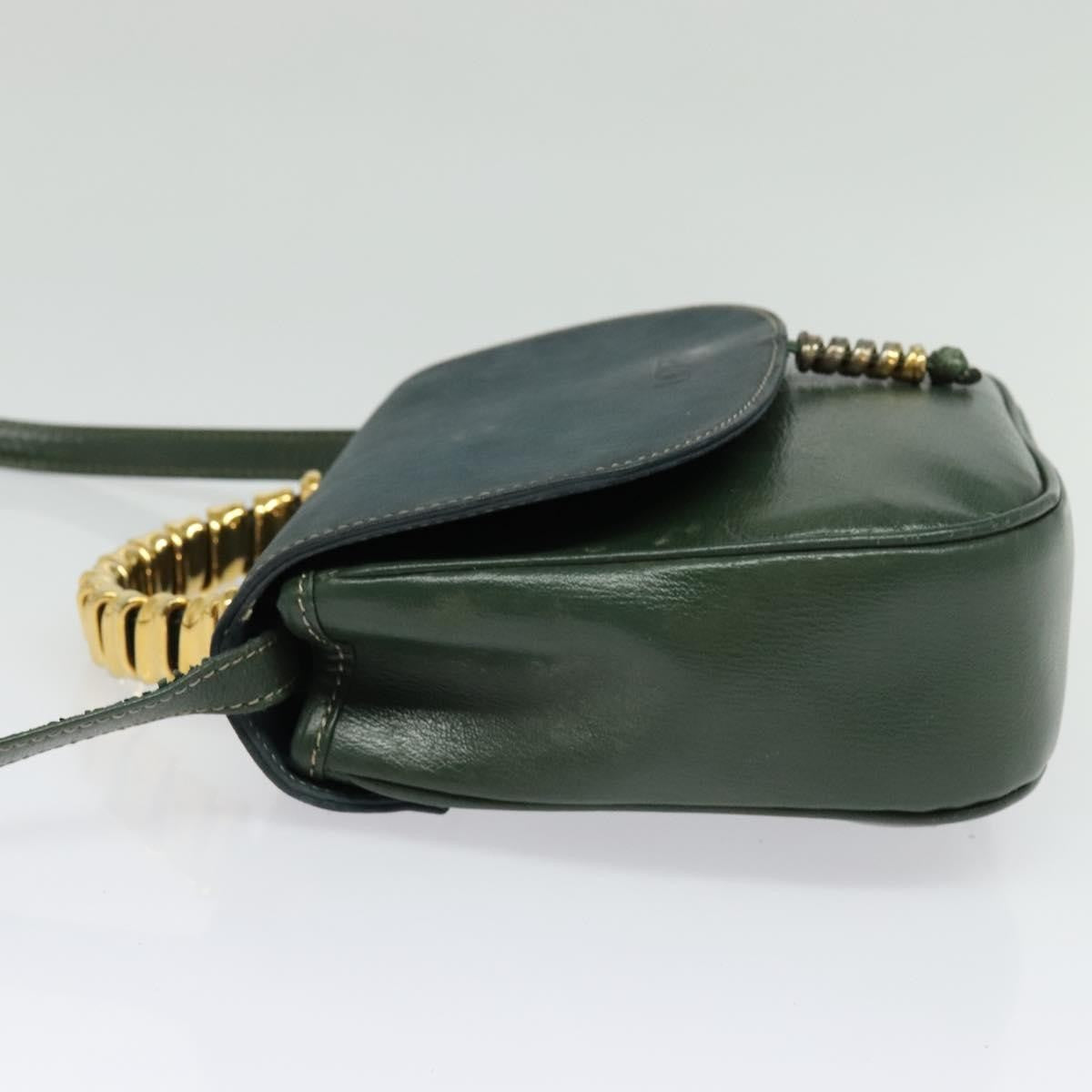 Loewe LOEWE Velazquez Hand Bag Leather 2way Green Gold Authentic ep10716