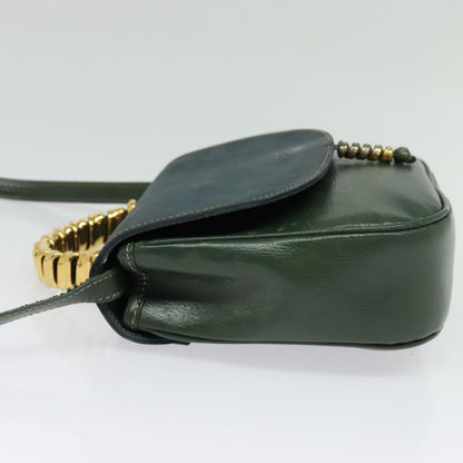 Loewe LOEWE Velazquez Hand Bag Leather 2way Green Gold Authentic ep10716