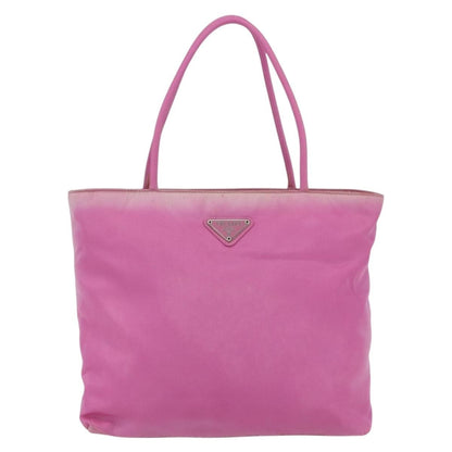 Prada PRADA Tote Bag Nylon Pink Silver Authentic 164823