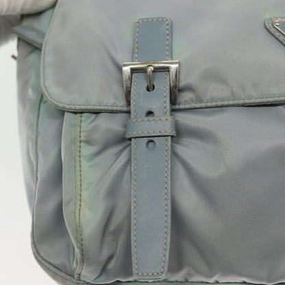 Prada PRADA Shoulder Bag Nylon Light Blue Silver Authentic ki5926