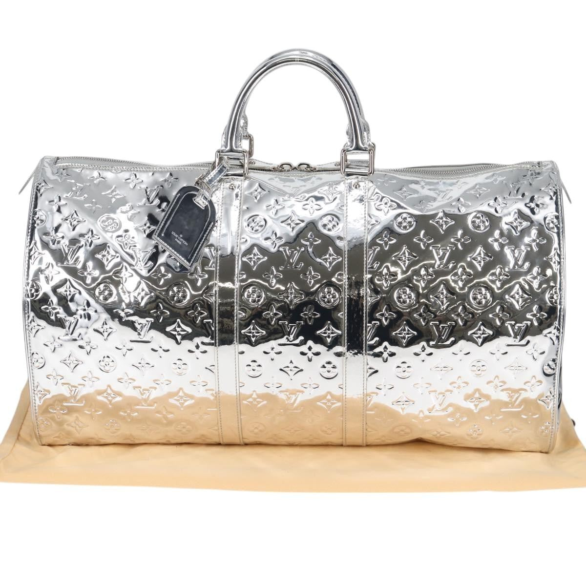 Louis Vuitton LOUIS VUITTON Monogram Miroir Keepall 55 Bag Silver Argent M95275 Authentic yk18156SM