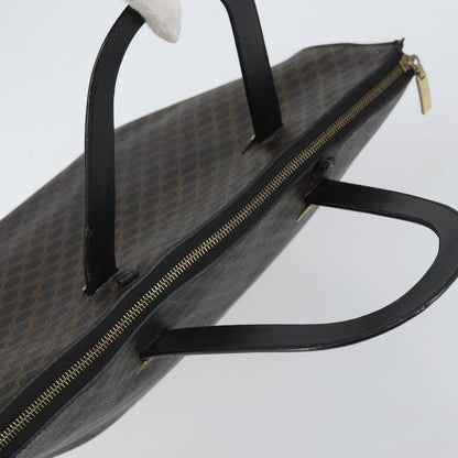 Celine CELINE Macadam Canvas Tote Bag PVC Leather Black Gold Authentic 168706