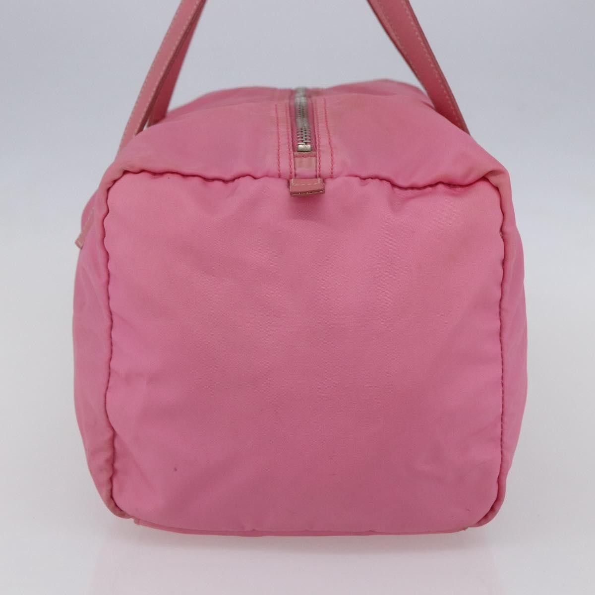 Prada PRADA Hand Bag Nylon Pink Silver Authentic 155083
