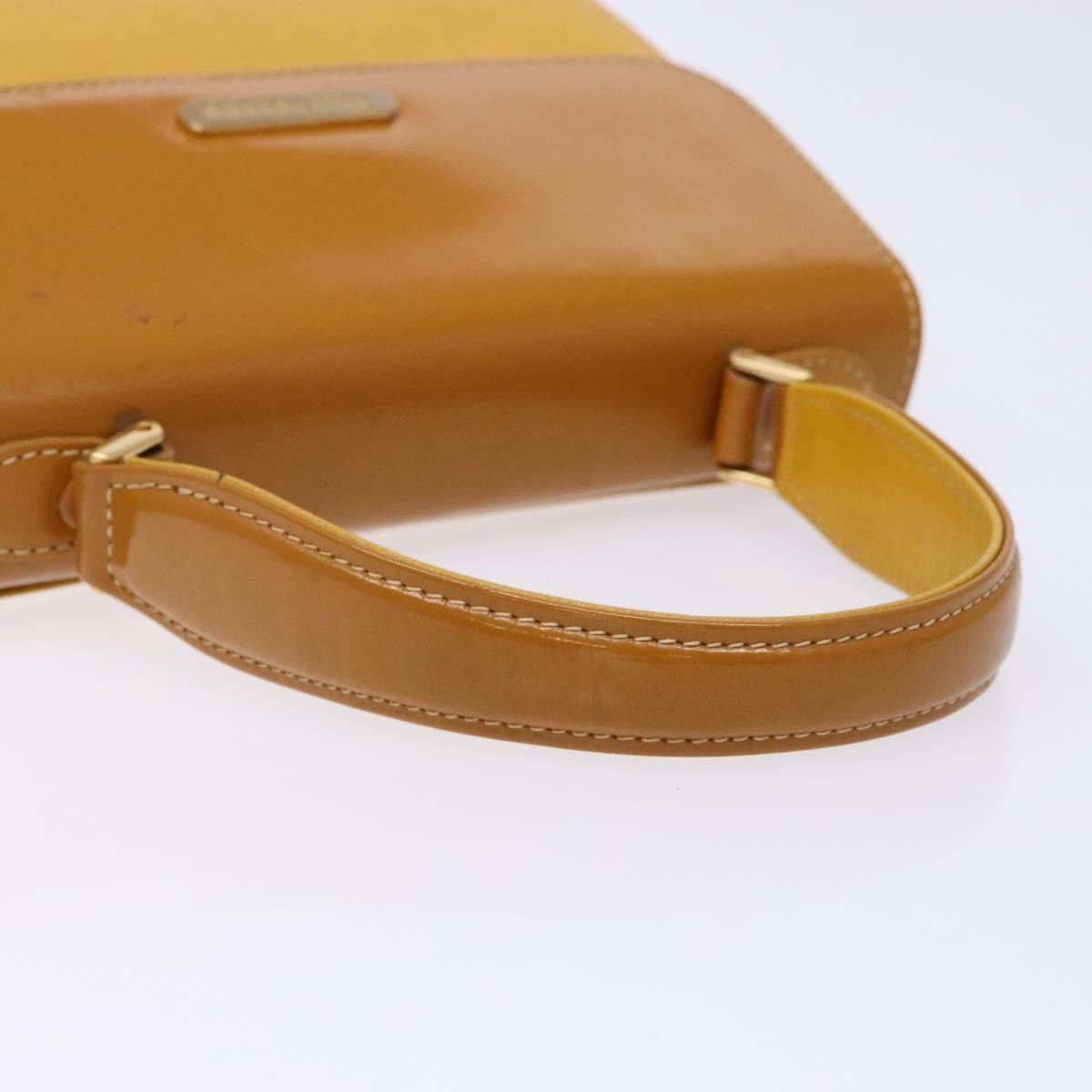 Burberrys Burberrys Hand Bag Leather Yellow Gold Authentic BA4802